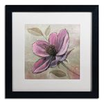 Trademark Fine Art Plum Floral III Artwork Emily Adams in White Matte and Black Frame, 16 by 16-Inch