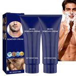 2Pcs Men Per-manent Hair Beard Removal Cream,Men's Face &Body Hair Removal,Depilatory Cream,Depilatory Paste for Face,Suitable for All Skin Types,Gentle Fast-Acting Hair Remover for Beard,Facial& Body