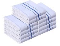 Quick Cleaning Supplies 100% Cotton - 10 Pack Catering Tea Towels - (50 x 76 cm) Soft and Absorbent Large Kitchen Restaurant, Bar Glass Cloths for Drying and Washing