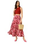 KZULLY Crepe Western Women's Skirts Red