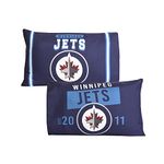 NHL Winnipeg Jets Set of 2 Pillowcases EXPRESSIONS (20”x30”) for Kids and Hockey Sports Fans, Breathable and Super Soft, Perfectly Fits a Standard Size Pillow for Sleeping (Official NHL Product)