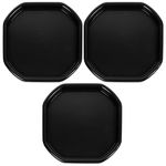 (Set of 3) - Small Mixing Tray 70cm x 70cm Plastic Assorted Tuff Tray Kids Messy Activities Perfect for Playing Toy Sand Pool Pit Water Game Garden Beach (Black)