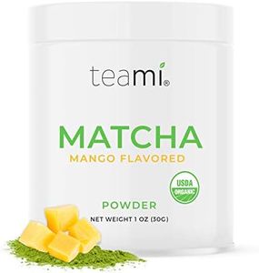 Teami Matcha Green Tea Powder - with Real Mango - Ceremonial Grade USDA Organic - Best for Lattes, Smoothies, Baking, Recipes, Traditional Preparation - Authentic Japanese Origin - 30g (1oz) Tin