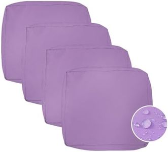 VAKADO Outdoor Patio Furniture Chair Cushion Replacement Covers Set of 4 Waterproof Purple Decorative Cushion Cases Decor for Bench Garden Porch Couch Tent (24"X24"X4")