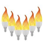 Lpraer 6 Pack E12 LED Flame Effect 