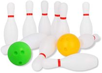 Liberry Kids Toy Bowling Set Includes 10 Plastic Pins & 2 Balls, Toddler Indoor Outdoor Games, Educational Birthday Gifts for Boys Girls Ages 2 3 4 5