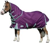 WeatherBeeta ComFiTec Premier Freedom Pony Detach-A-Neck Medium Horse Blanket, Purple/Navy/Mint, 63"