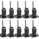 Retevis RT27 Walkie Talkies, Professional PMR446 16 Channels, Two Way Radio Rechargeable Long Distance, Hand Free 2 Way Radio with Earpiece for School, Retail, Security (10 Pack,Black)