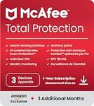 McAfee Total Protection 2024 Ready | 3 Devices | 15 Month Subscription | Cybersecurity software includes Antivirus, Secure VPN, Password Manager, Dark Web Monitoring | Amazon Exclusive | Online Code