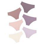 DEANGELMON Women Seamless Underwear Hipster Microfiber Panties No Show Invisible Comfortable Pack, Bean Paste-6 Pack, Large