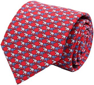 WITZROYS 100% Silk Ties for Men Handmade Neckties with Elephants Printed+Gift box