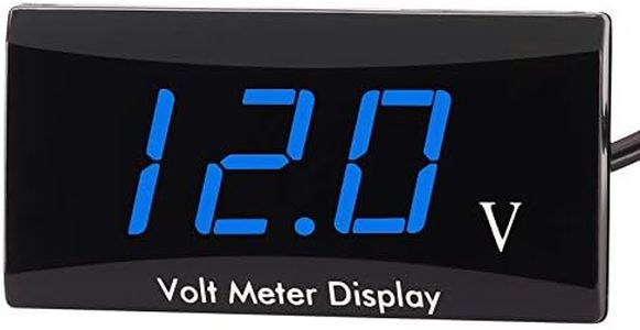 [Upgraded Version]Kinstecks Motorcycle Voltmeter DC 12V Digital Voltmeter Gauge LED Display Voltage Meter for Motorcycle Car Battery Voltage Monitor-Blue