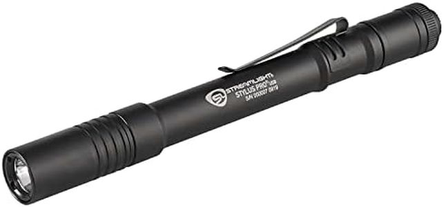 Streamlight 66134 Stylus Pro USB 350-Lumen Rechargeable Penlight with USB Cord & Nylon Holster, Black