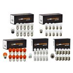 Tek Automotive Assorted 50 Pcs 12V Car Bulbs Set - R5W 207, P21/5W 380, P21W 382, W5W 501, PY21W 581 Car Light Bulb Kit