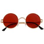 KANASTAL Round Sunglasses for Women Men, Small Polarized Sunglasses Red Lens Retro Circle Sun Glasses