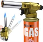 Butane Torch, Professional Kitchen Torch Lighter, Metal Case, Adjustable Flame, 360° Reverse Use Gas Burner for Desserts Creme Brulee Baking BBQ Camping Soldering (Fuel Not Included)