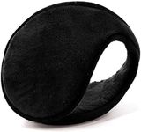 Mocofo Classic Fleece Ear Muffs Headwear Collapsible Behind The Head Winter Ear Warmers for Women and Men (Black)