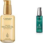 L'ANZA Keratin Hair Treatment Healing Oil, 3.4 Fl Oz & Healing Strength Neem Plant Silk Serum, 3.4 Fl Oz