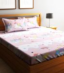 Home Sizzler 144TC Microfibre Kid's Unicorn Double Bedsheet with 2 King Size Pillow Covers