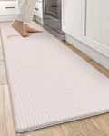 DEXI Kitchen Rug Anti Fatigue Mats for Floor, Non Skid Cushioned Comfort Standing Kitchen Mat Waterproof Runner Mat, 17"x95", Beige