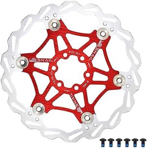 DJC Components DJC Bike Brake Disc Rotor MTB Floating 160mm 180mm 203mm with 6 bolts Road BMX Steel Aluminum (2# red, 180mm)