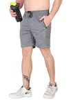 Big Button Men's Gym Shorts (DD 1227_Charcoal