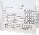 Bomoya Periodic Table with Real Elements Samples,Acrylic Periodic Table Display with Elements Teaching Tool Student Teacher Gift Craft Decoration