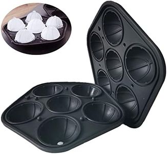Ice Ball Maker Mold, Cosybeau Round Ice Cube Mold Make 6 Ice Basketballs 1.6”Chill Drinks, Whiskey, Cocktails, Bourbon, Ice Cube Molds & Trays with Funnel Home Bars, Bartenders (Black Basketball-6th)