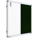 Pragati Systems® Prima Combination Board (Magnetic Whiteboard with Green Pin-up Board) for Home, Office & School with Heavy-Duty Aluminium Frame | 2x3 Feet (Pack of 1)