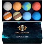 Galacticspa Planet Themed Bath Bombs / 8 x 60g Handmade Luxury Bubble Bath Fizzer Set/Non-Staining, Vegan, Cruelty-Free/Spa Gift for Men, Women and Kids