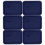 Pyrex 7210-PC 3 Cup Blue Rectangle Plastic Lid (6, Blue)