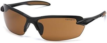 Carhartt Spokane Lightweight Half-Frame Safety Glasses, Black Frame, Sandstone Bronze Lens