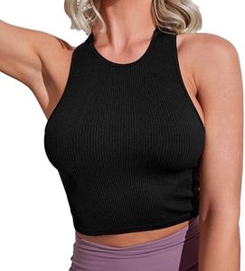 ATRACTIVOLL Camisetas sin Mangas Fitness Mujer Camiseta de Tirantes Deportiva Corto Tops Minimal Tank Top Recortado Básicos Deportivo Ligero Yoga Correr Gimnasio