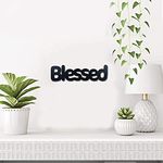 Sehaz Artworks Cutout Blessed Plaque Sign - Black Wooden Plaque Wall Hangings Home Room & Wall Decor Wall Art