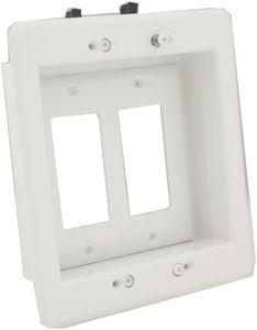 Arlington Industries Lvu2W-1 Recessed Low Voltage Mounting Bracket with Paintable Wall Plate, 2-Gang, White