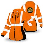 KwikSafety - Charlotte, NC - ROGUE Safety Jacket for Women [NO FUZZ BALLS] Class 3 ANSI OSHA Reflective Hi Vis Womens Fleece Hoodie/Orange XS