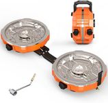 Cofiyard 20,000 BTUs 2 Burner Propane Camping Stove, Portable Folding Camp Stove with Adjustable Burners, Regulator and Carrying Bag, Dual Gas Stoves Easy Carrying Handle for Tailgating, Camping, BBQ