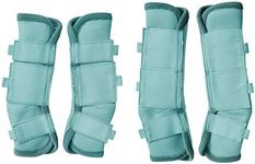 Gallopoff Fly Boots for Horses Set of 4, Breathable Comfy Mesh Horse Leggings Reduce Stomping, Hoof Stress, and Leg Fatigue SkyBlue Cob