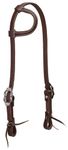 Weaver Leather Working Tack Sliding Ear Headstall with Buffed Brown Iron Hardware