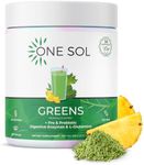 One Sol Greens, Super Greens Powder to Reduce Bloating & Improve Gut Health, Superfood Fresh Bloom Organic Greens Blend Juice & Smoothie Mix, Pre & Probiotic with Digestive Enzymes, Vegan & Soy Free