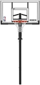 Lifetime NBA In-Ground Basketball Hoop, 54 Inch Shatterproof Backboard, Adjustable Height 7.5-10 Ft, Power Lift Adjust, Slam-It Pro Rim, Polycarbonate and Steel