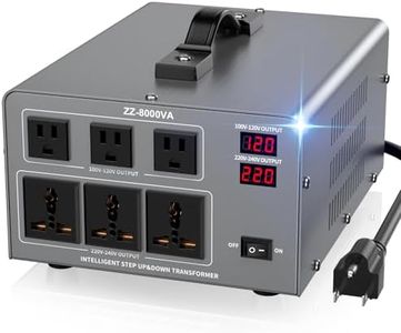 8000W Voltage Auto Converter Transformer, Heavy Duty Step Up/Down Power Converter 110/120/220/240V with 3 US Outlets,3 Universal Outlets,LED Display,w/US Standard Power Cord Circuit Breaker Protection