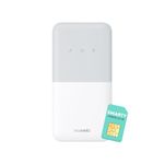 Huawei E5586, CAT 4, Portable 4G Low Cost Travel Wi-Fi, Roams on all World Networks, Genuine UK Warranty Stock, with FREE SMARTY SIM- White