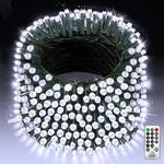 XURISEN Outdoor Fairy Lights, 50M 500 LED Christmas Tree Lights Plug in 8 Modes Remote Control Mains Powered Waterproof String Lights for Garden,Patio,Wedding,Indoor Party Decorations (Cool White)