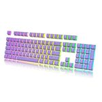 HK Gaming Pudding Keycaps Set | Doubleshot PBT Keycap Set | Full 108 OEM Profile Key Set | ANSI US-Layout | for Mechanical Keyboard | Compatible with Cherry MX, Gateron, Kailh, Outemu | Lavender