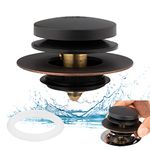 Artiwell Universal Tip Toe Bath Drain Stopper and Cover, Bathtub Drain Stopper, Replaces Lift and Turn, Tip-Toe and Trip Lever drains for Tub, EZ Installation and Clearing (Oil Rubbed Bronze)