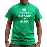 Nutees I Can't Keep Calm I'm Greek Mens T-Shirt (Irish Green), XX-Large