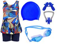 Golden Girl Girls Swimming Kit (Light Blue_8-9 Years)