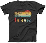 in The World Where You Can Be Anything Be Kind Sign Language Shirt Men Women | Made in USA | by VnSupertramp Apparel Black