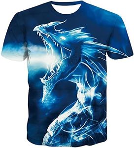 KYKU Blue Dragon Shirt for Men Animal Party Shirt Fantasy Costumes Novelty